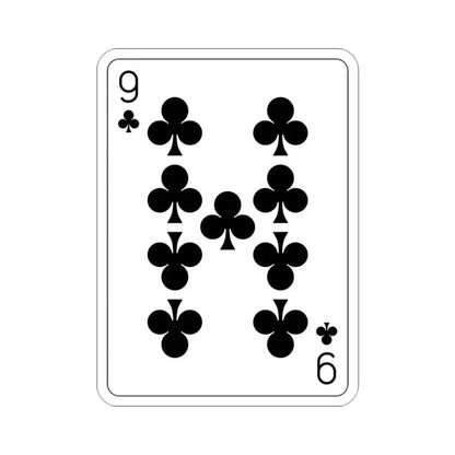 9 of Clubs Playing Card STICKER Vinyl Die-Cut Decal 3 Inch - The Sticker Space