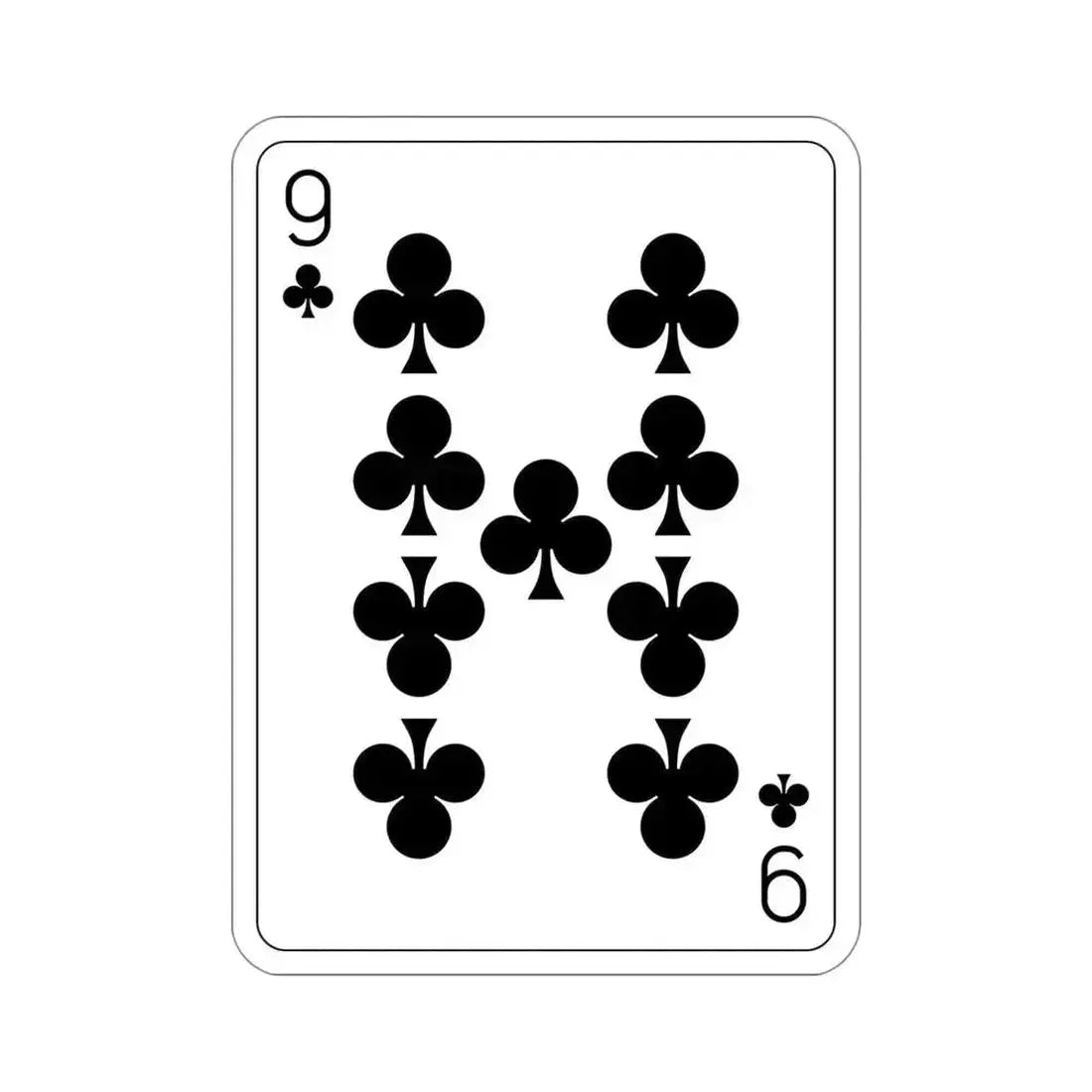 9 of Clubs Playing Card STICKER Vinyl Die-Cut Decal 4 Inch - The Sticker Space