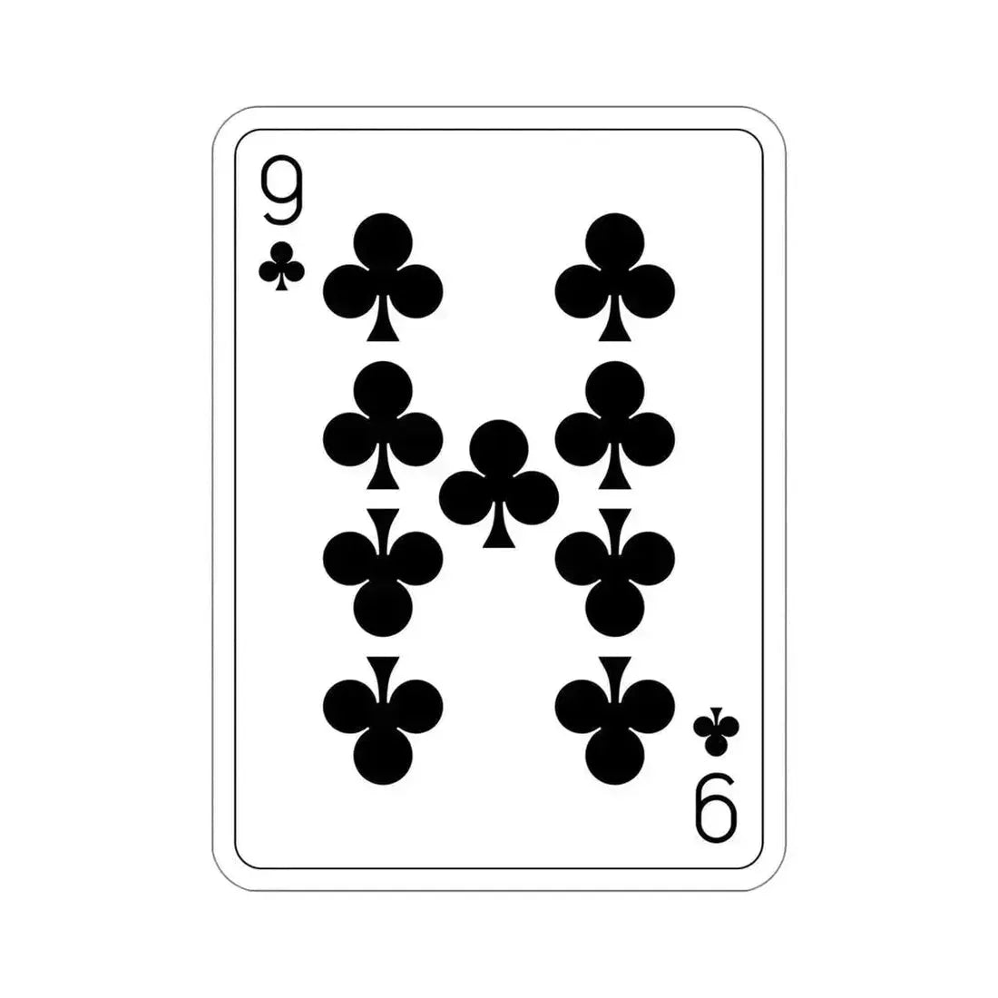 9 of Clubs Playing Card STICKER Vinyl Die-Cut Decal 5 Inch - The Sticker Space