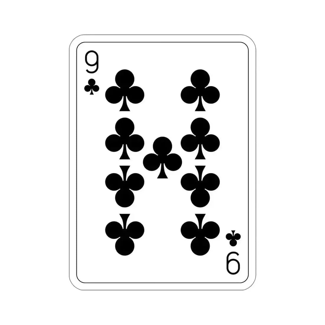 9 of Clubs Playing Card STICKER Vinyl Die-Cut Decal - The Sticker Space