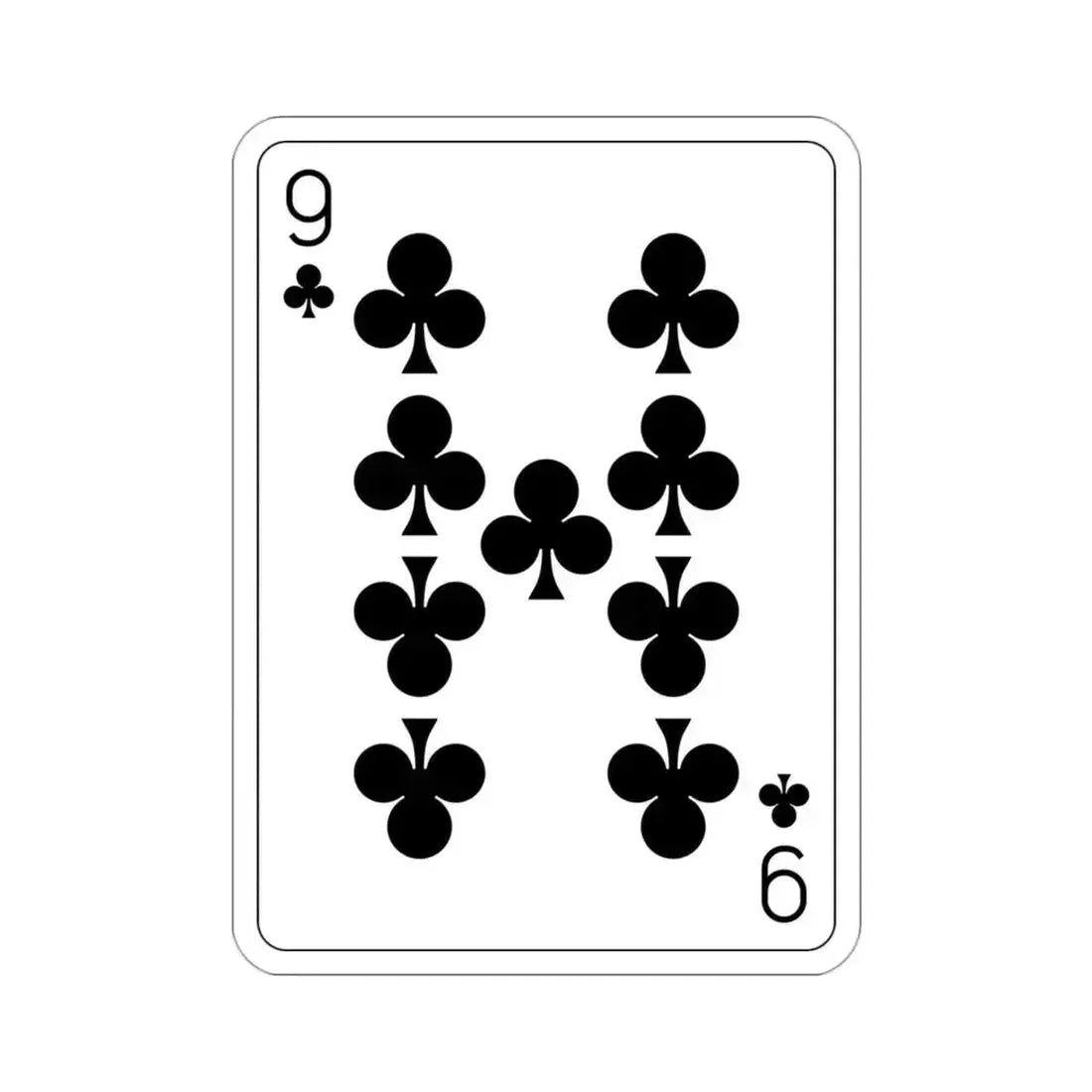 9 of Clubs Playing Card STICKER Vinyl Die-Cut Decal - The Sticker Space