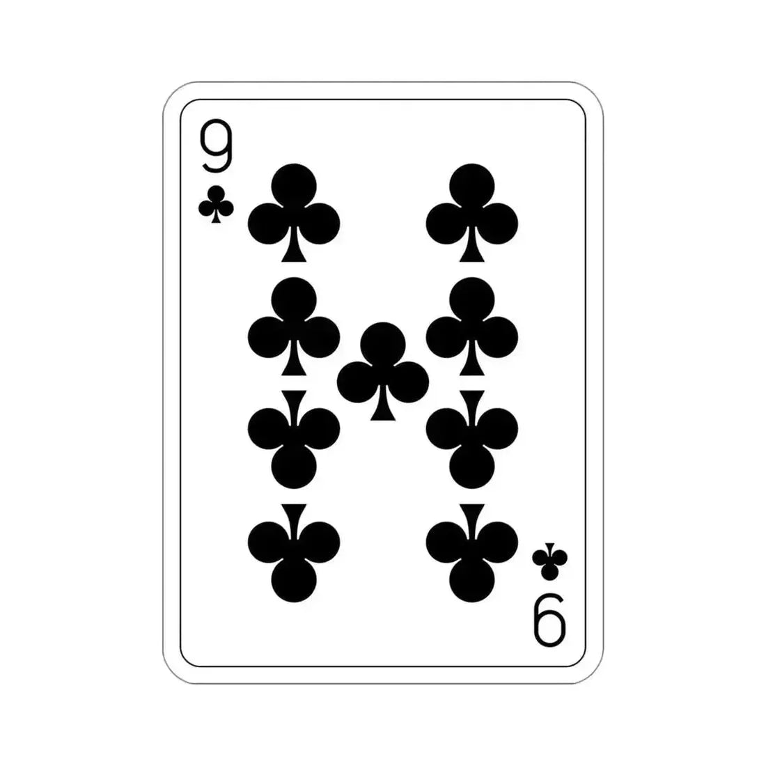 9 of Clubs Playing Card STICKER Vinyl Die-Cut Decal - The Sticker Space