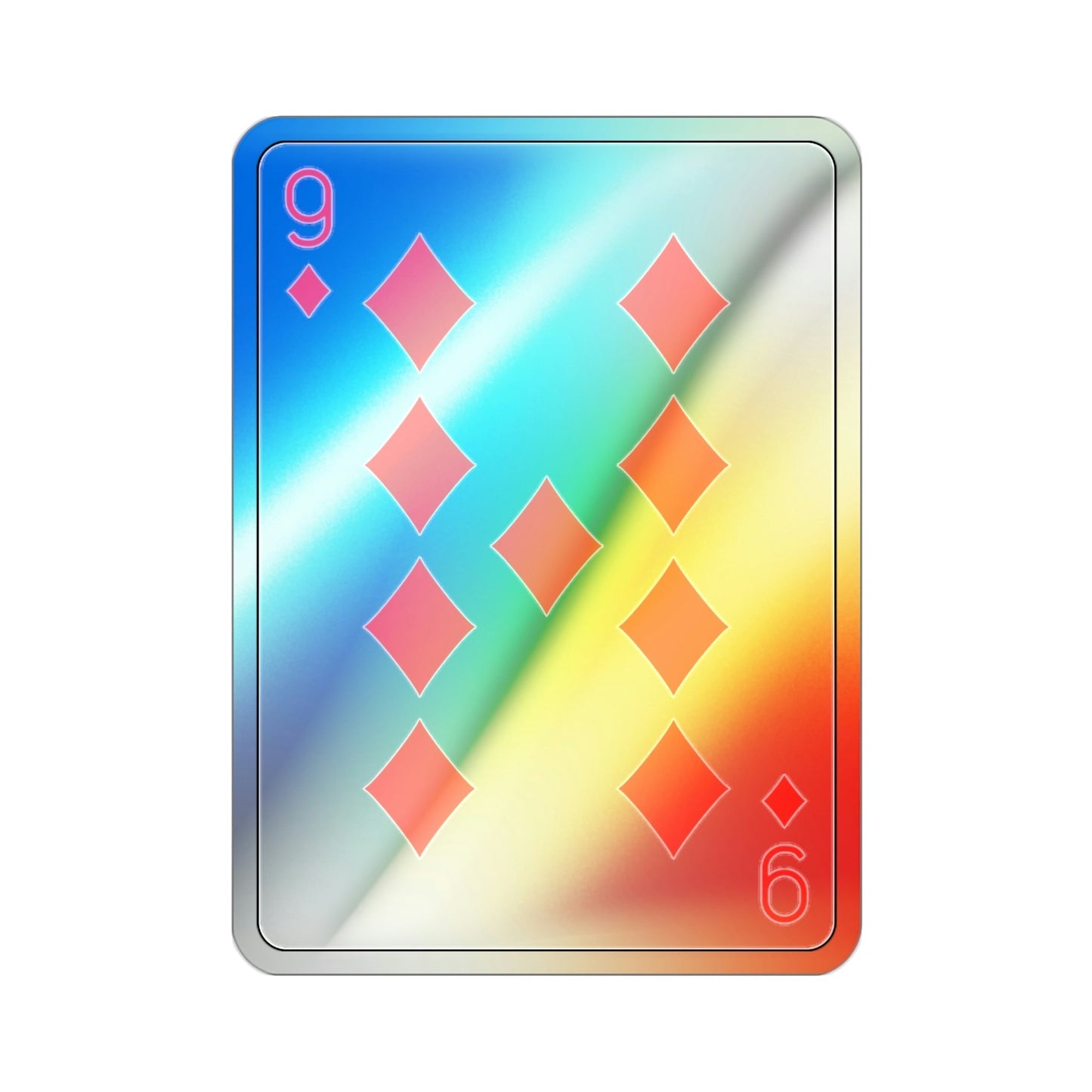9 of Diamonds Playing Card Holographic STICKER Die-Cut Vinyl Decal-2 Inch-The Sticker Space