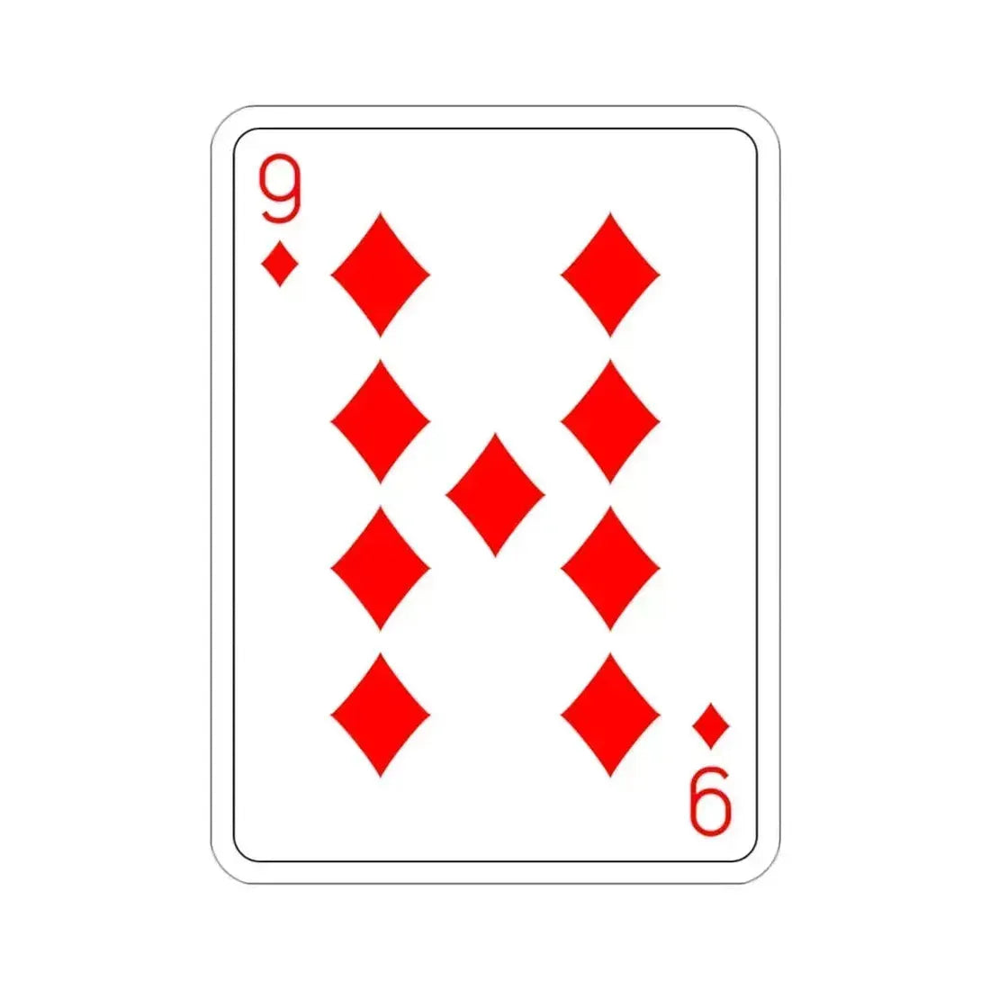 9 of Diamonds Playing Card STICKER Vinyl Die-Cut Decal 3 Inch - The Sticker Space