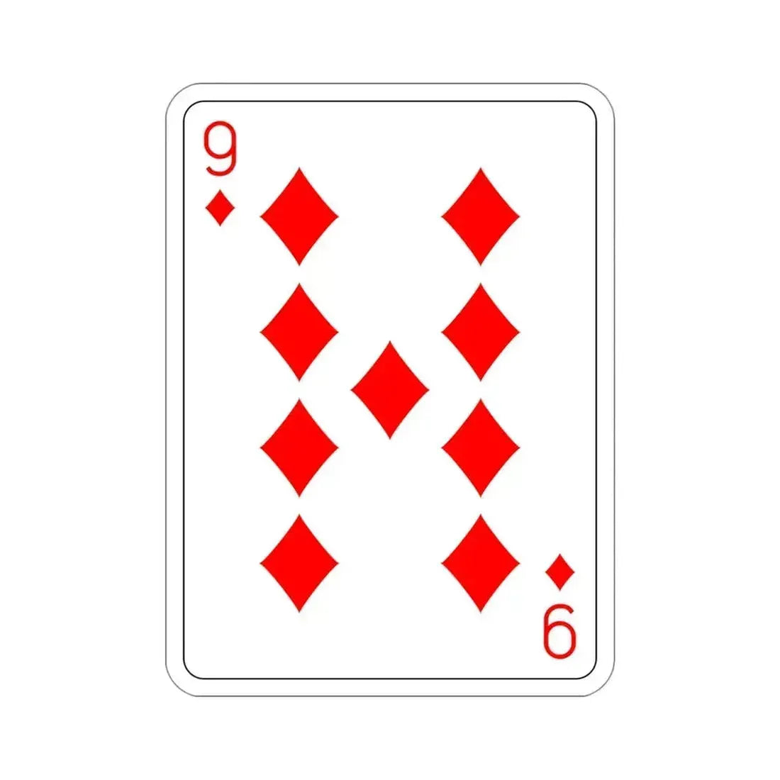 9 of Diamonds Playing Card STICKER Vinyl Die-Cut Decal 4 Inch - The Sticker Space
