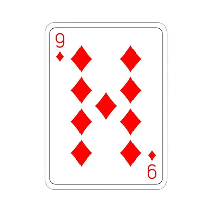 9 of Diamonds Playing Card STICKER Vinyl Die-Cut Decal 4 Inch - The Sticker Space