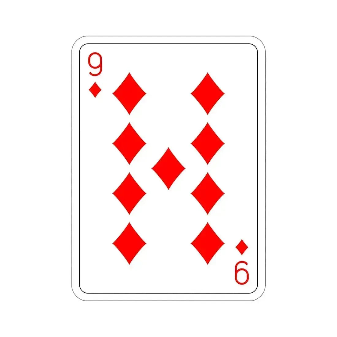 9 of Diamonds Playing Card STICKER Vinyl Die-Cut Decal 5 Inch - The Sticker Space