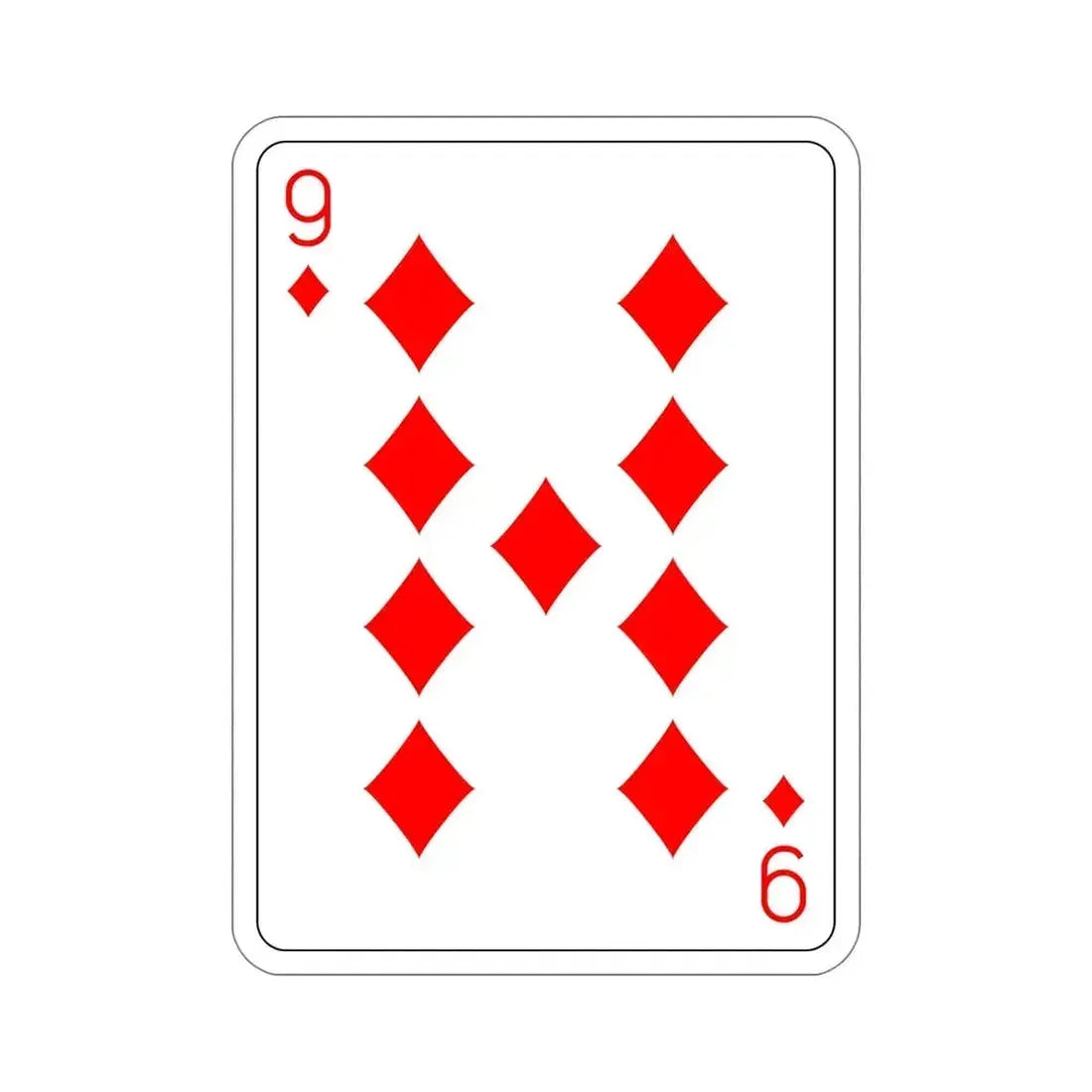 9 of Diamonds Playing Card STICKER Vinyl Die-Cut Decal 5 Inch - The Sticker Space