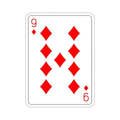 9 of Diamonds Playing Card STICKER Vinyl Die-Cut Decal 6 Inch - The Sticker Space