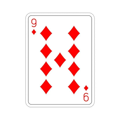 9 of Diamonds Playing Card STICKER Vinyl Die-Cut Decal 6 Inch - The Sticker Space
