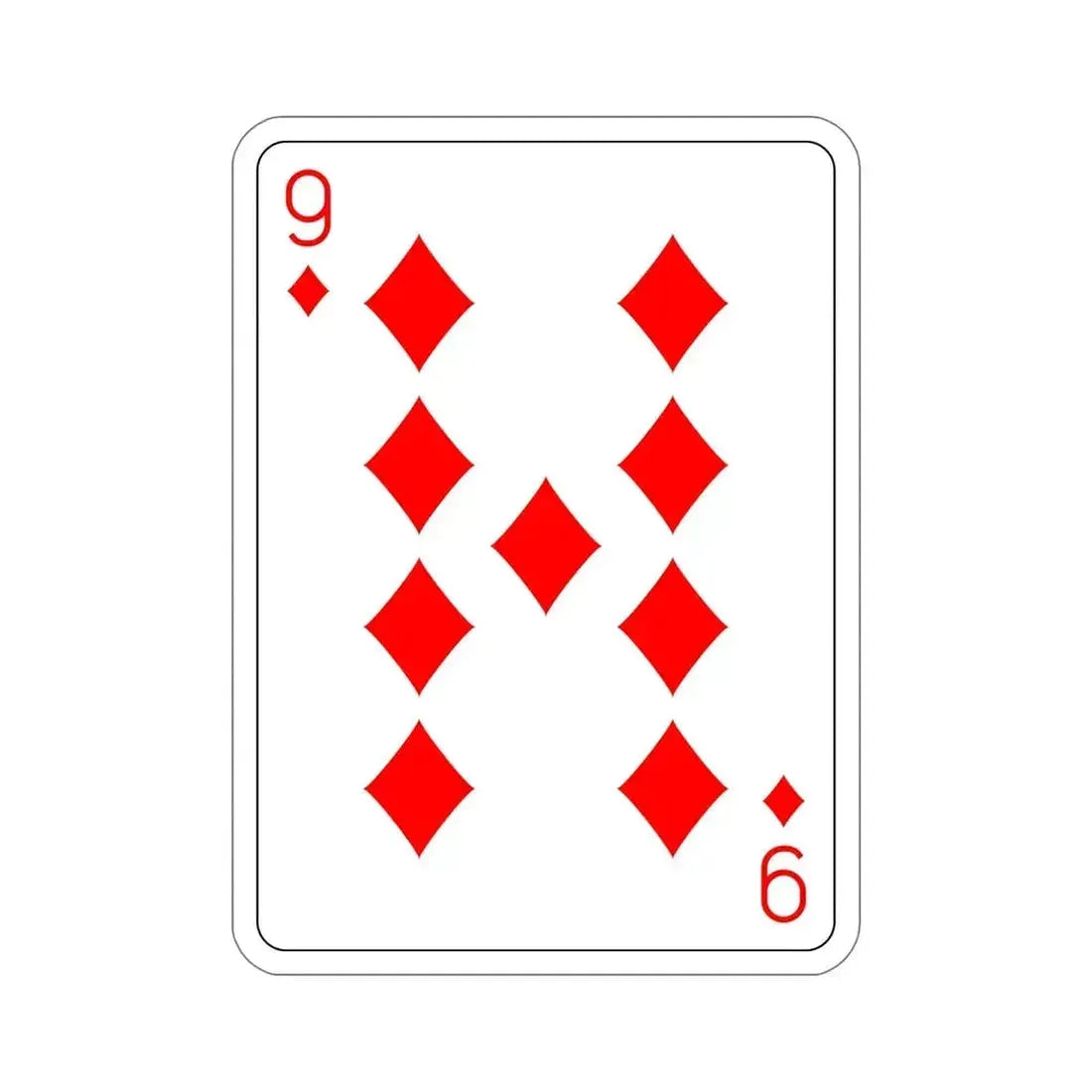 9 of Diamonds Playing Card STICKER Vinyl Die-Cut Decal - The Sticker Space