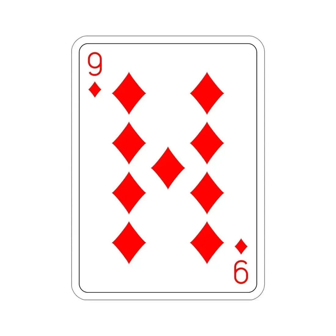 9 of Diamonds Playing Card STICKER Vinyl Die-Cut Decal - The Sticker Space