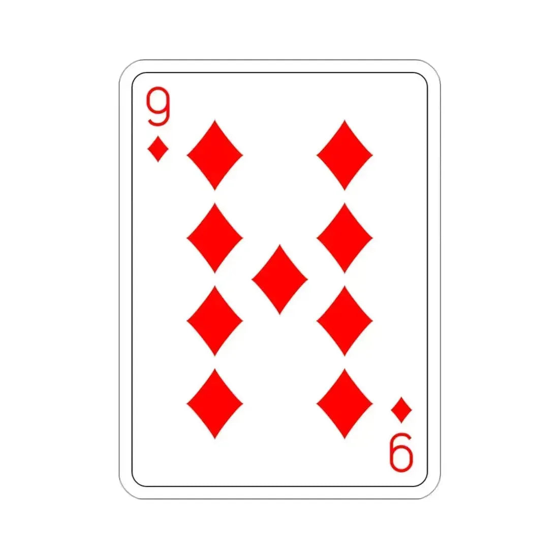 9 of Diamonds Playing Card STICKER Vinyl Die-Cut Decal - The Sticker Space