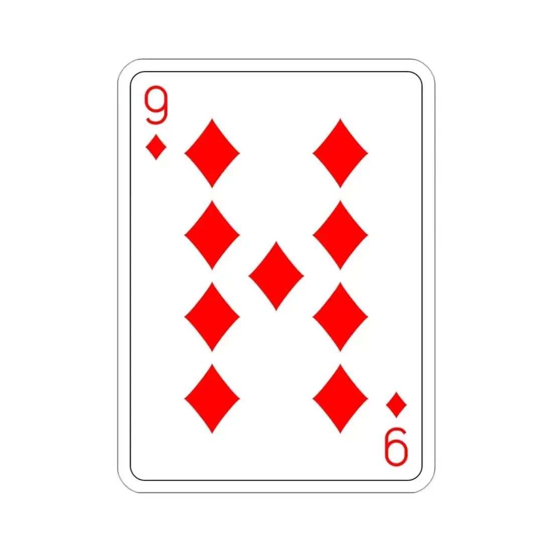 9 of Diamonds Playing Card STICKER Vinyl Die-Cut Decal - The Sticker Space