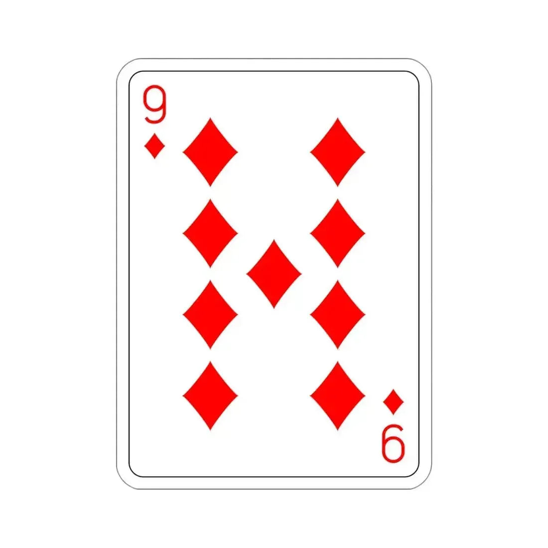 9 of Diamonds Playing Card STICKER Vinyl Die-Cut Decal - The Sticker Space