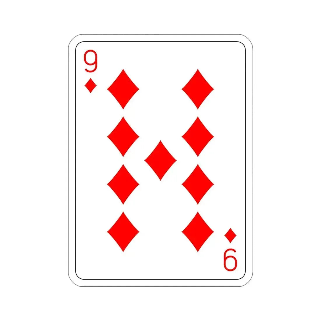 9 of Diamonds Playing Card STICKER Vinyl Die-Cut Decal - The Sticker Space