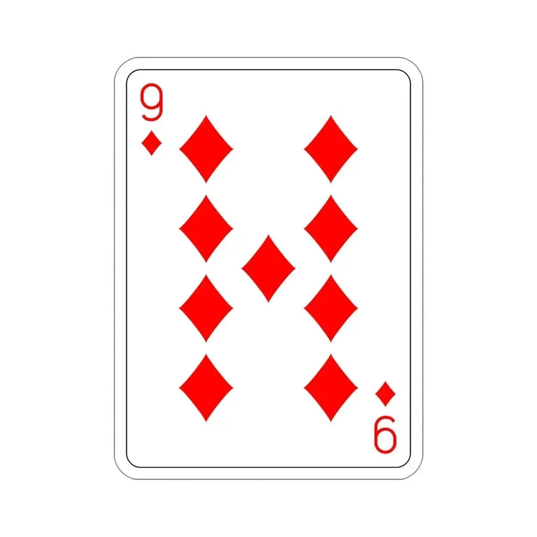 9 of Diamonds Playing Card STICKER Vinyl Die-Cut Decal - The Sticker Space
