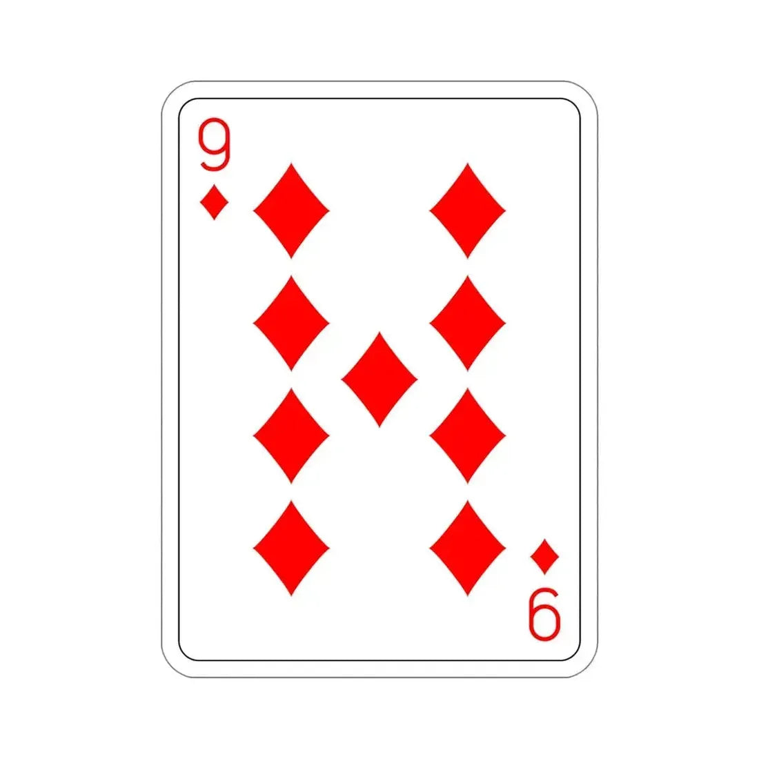 9 of Diamonds Playing Card STICKER Vinyl Die-Cut Decal - The Sticker Space