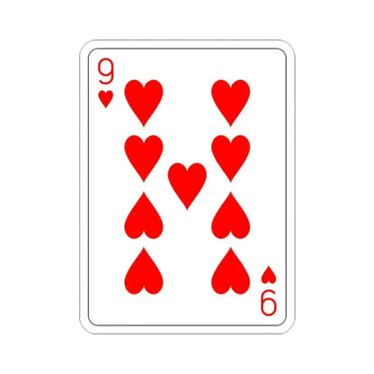9 of Hearts Playing Card STICKER Vinyl Die-Cut Decal 2 Inch - The Sticker Space