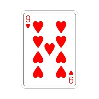 9 of Hearts Playing Card STICKER Vinyl Die-Cut Decal 2 Inch - The Sticker Space