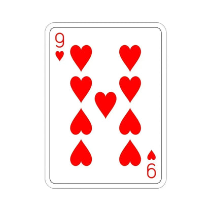 9 of Hearts Playing Card STICKER Vinyl Die-Cut Decal 3 Inch - The Sticker Space