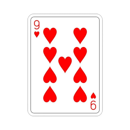 9 of Hearts Playing Card STICKER Vinyl Die-Cut Decal 3 Inch - The Sticker Space