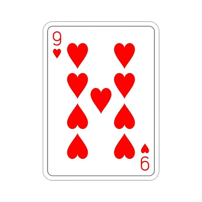 9 of Hearts Playing Card STICKER Vinyl Die-Cut Decal 4 Inch - The Sticker Space