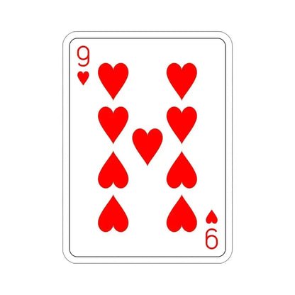 9 of Hearts Playing Card STICKER Vinyl Die-Cut Decal 5 Inch - The Sticker Space