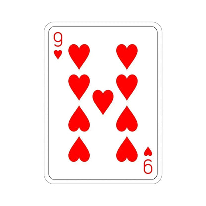 9 of Hearts Playing Card STICKER Vinyl Die-Cut Decal 5 Inch - The Sticker Space