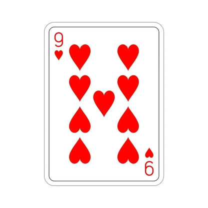 9 of Hearts Playing Card STICKER Vinyl Die-Cut Decal 6 Inch - The Sticker Space