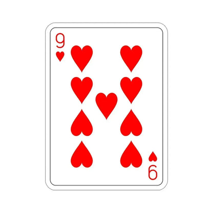 9 of Hearts Playing Card STICKER Vinyl Die-Cut Decal 6 Inch - The Sticker Space