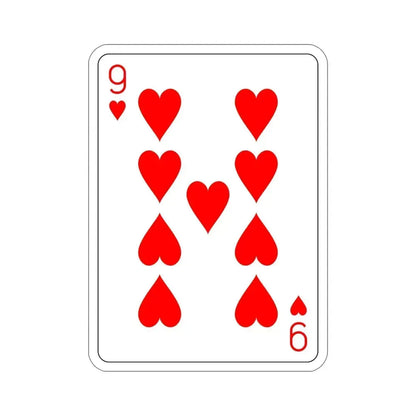 9 of Hearts Playing Card STICKER Vinyl Die-Cut Decal - The Sticker Space