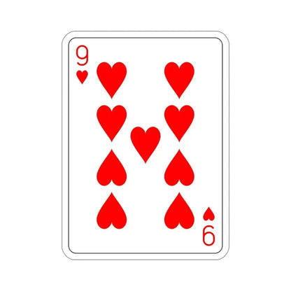 9 of Hearts Playing Card STICKER Vinyl Die-Cut Decal - The Sticker Space