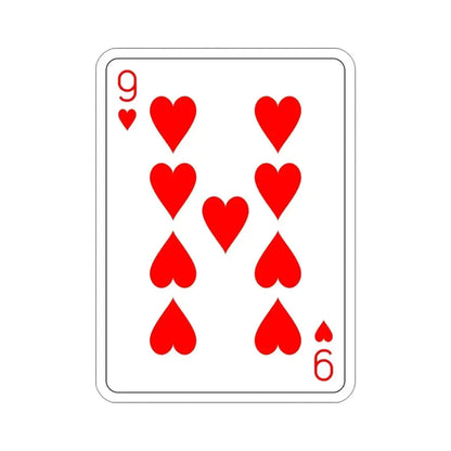 9 of Hearts Playing Card STICKER Vinyl Die-Cut Decal - The Sticker Space