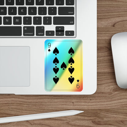 9 of Spades Playing Card Holographic STICKER Die-Cut Vinyl Decal-The Sticker Space