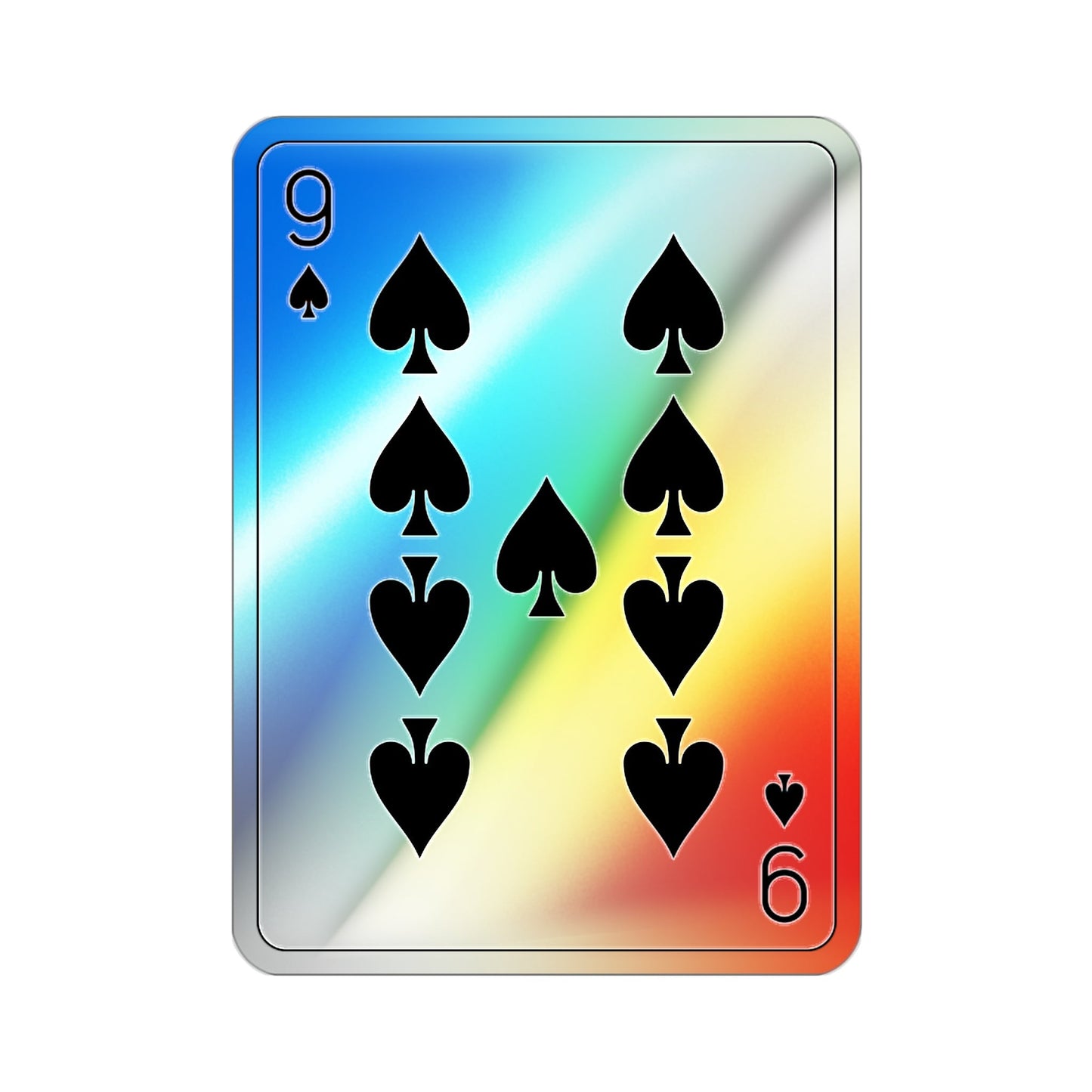 9 of Spades Playing Card Holographic STICKER Die-Cut Vinyl Decal-2 Inch-The Sticker Space