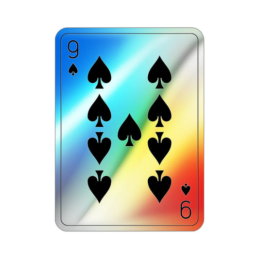 9 of Spades Playing Card Holographic STICKER Die-Cut Vinyl Decal-6 Inch-The Sticker Space