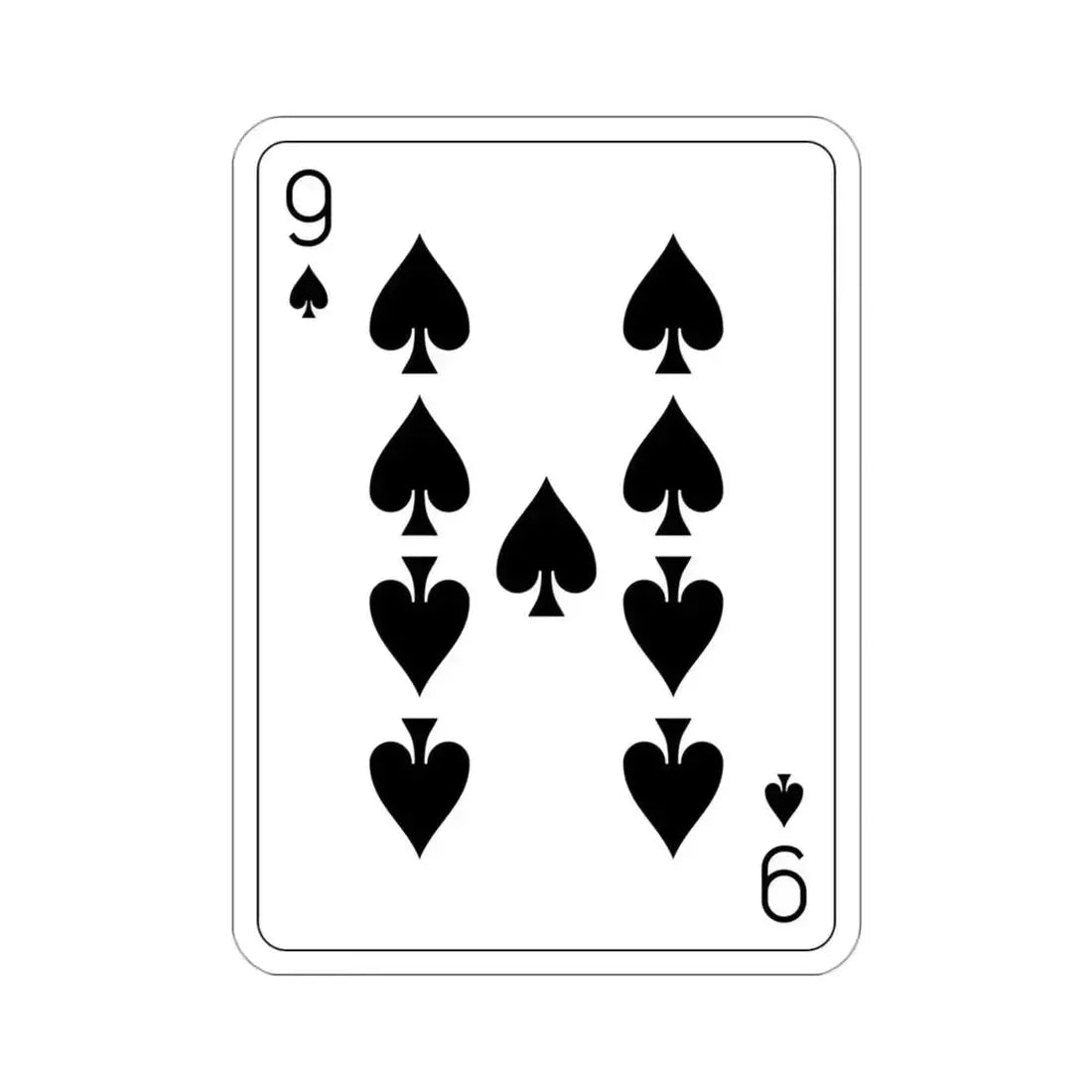 9 of Spades Playing Card STICKER Vinyl Die-Cut Decal 3 Inch - The Sticker Space