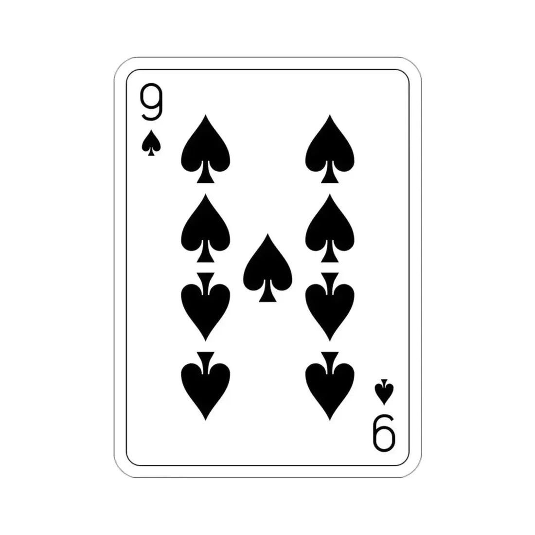 9 of Spades Playing Card STICKER Vinyl Die-Cut Decal 3 Inch - The Sticker Space