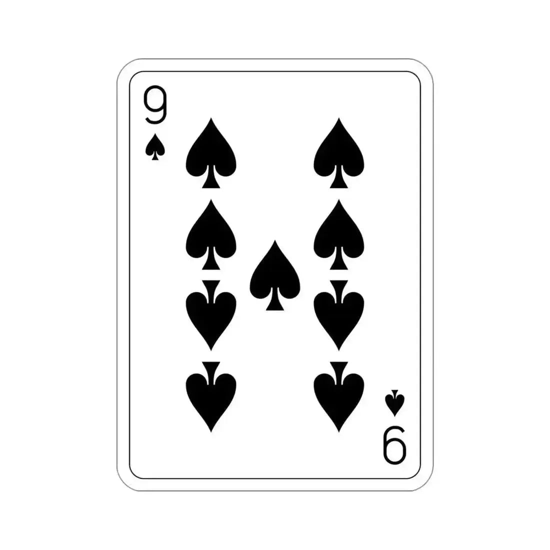 9 of Spades Playing Card STICKER Vinyl Die-Cut Decal 4 Inch - The Sticker Space
