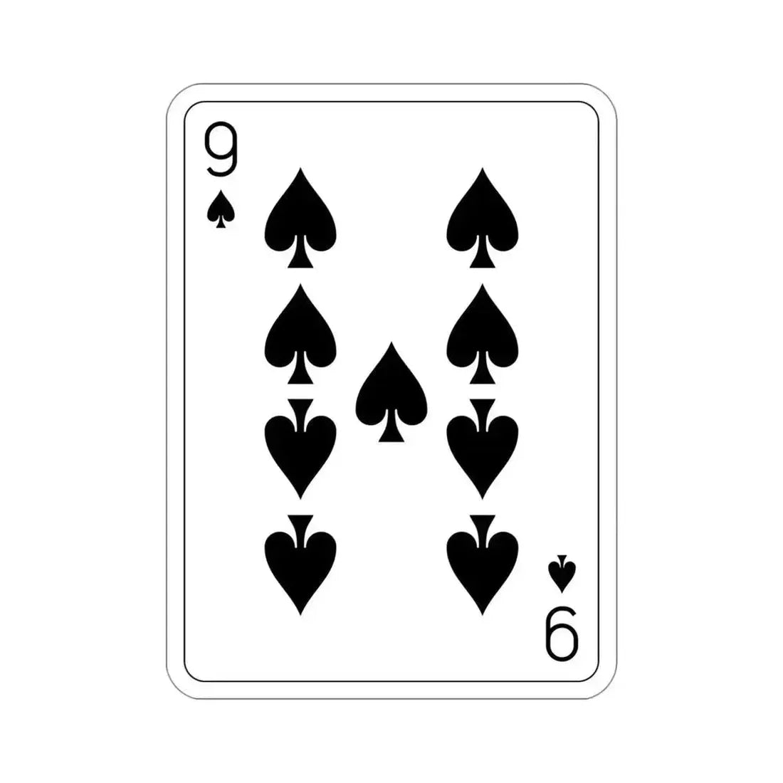 9 of Spades Playing Card STICKER Vinyl Die-Cut Decal 4 Inch - The Sticker Space