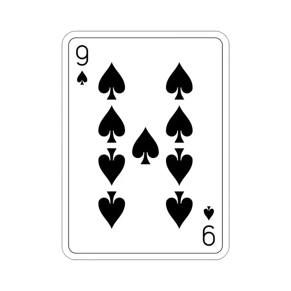 9 of Spades Playing Card STICKER Vinyl Die-Cut Decal 5 Inch - The Sticker Space