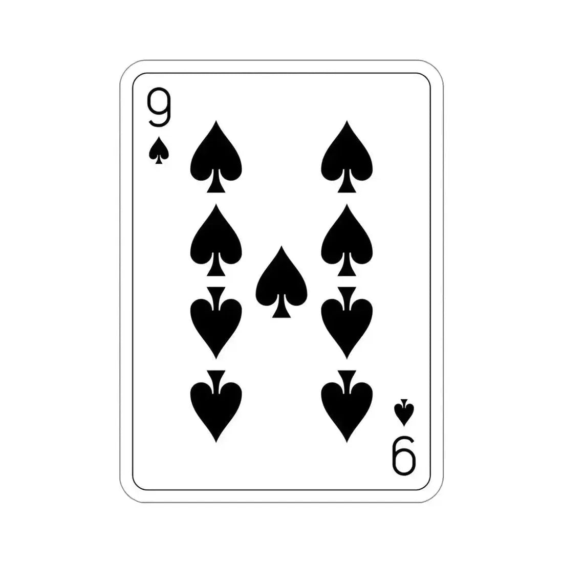 9 of Spades Playing Card STICKER Vinyl Die-Cut Decal 5 Inch - The Sticker Space