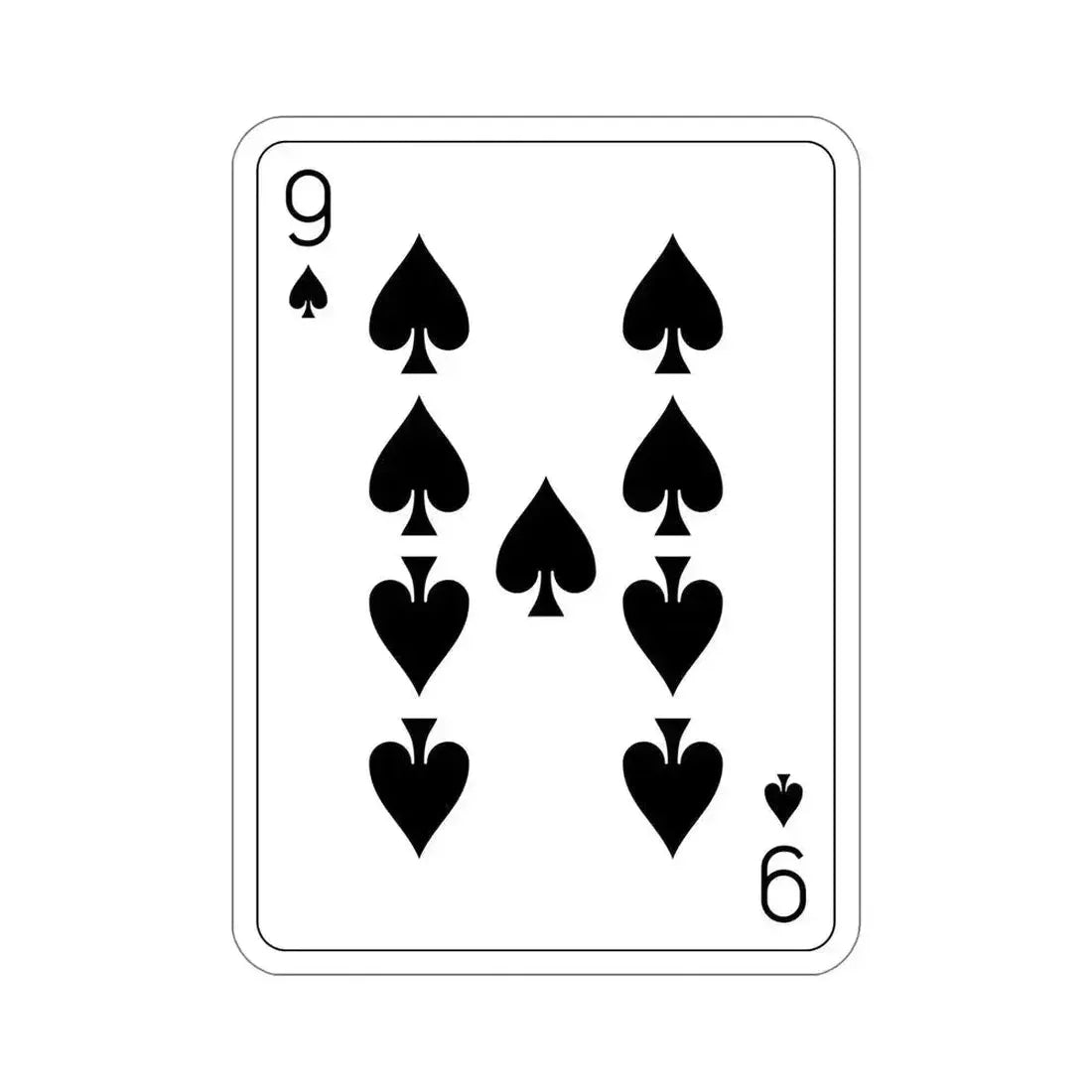 9 of Spades Playing Card STICKER Vinyl Die-Cut Decal 6 Inch - The Sticker Space