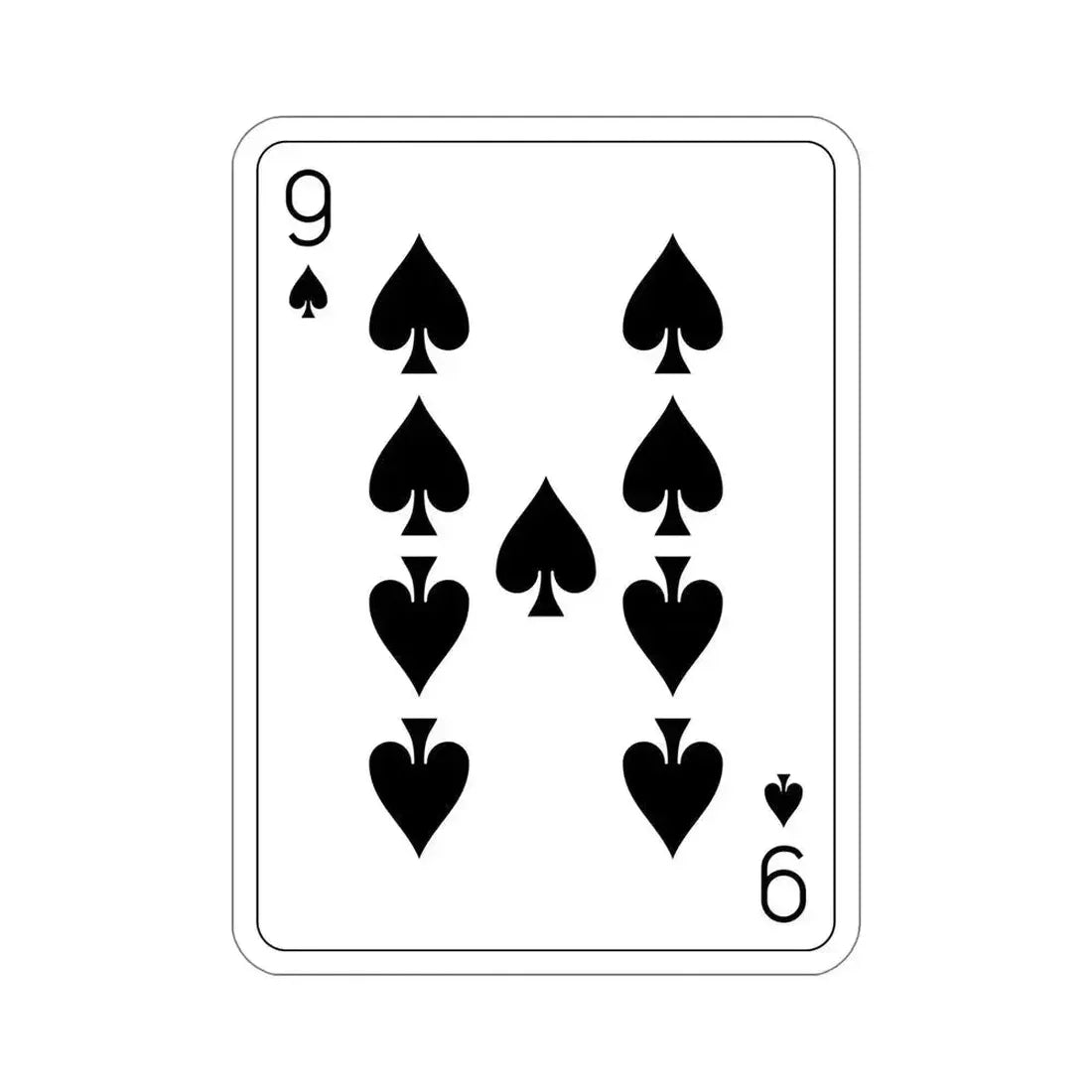 9 of Spades Playing Card STICKER Vinyl Die-Cut Decal 6 Inch - The Sticker Space