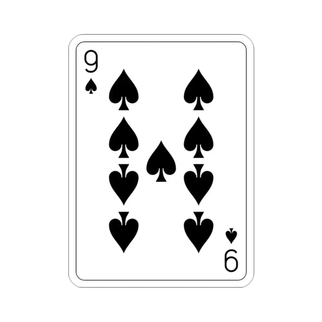 9 of Spades Playing Card STICKER Vinyl Die-Cut Decal - The Sticker Space