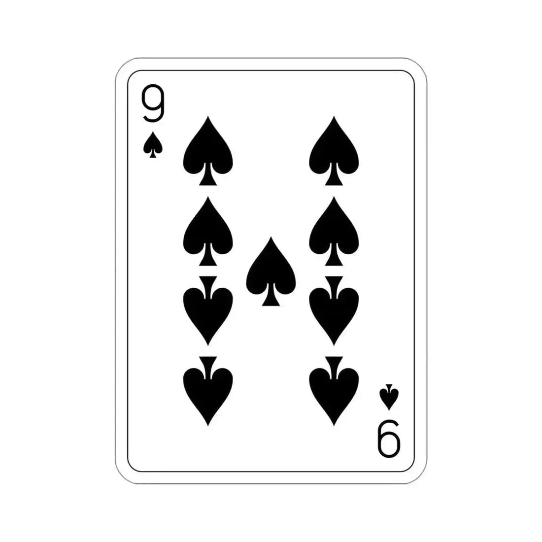 9 of Spades Playing Card STICKER Vinyl Die-Cut Decal - The Sticker Space