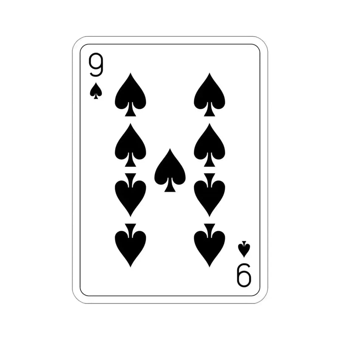 9 of Spades Playing Card STICKER Vinyl Die-Cut Decal - The Sticker Space