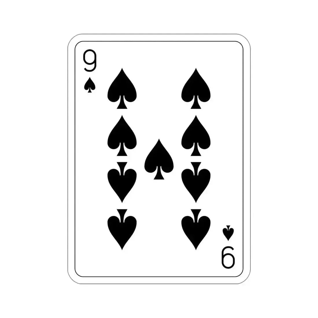 9 of Spades Playing Card STICKER Vinyl Die-Cut Decal - The Sticker Space