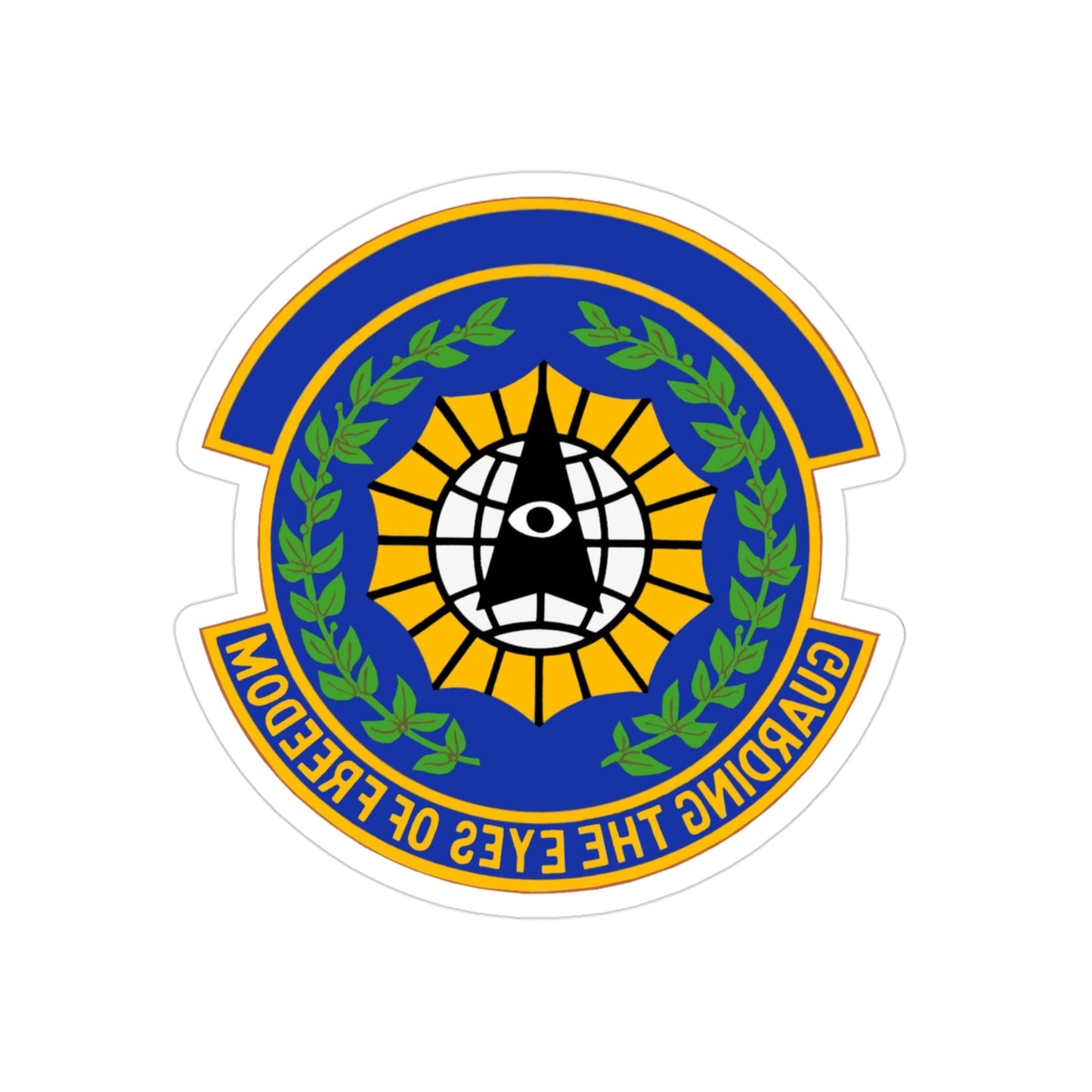 9 Security Forces Squadron ACC (U.S. Air Force) REVERSE PRINT Transparent STICKER-3" × 3"-The Sticker Space